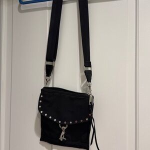 Rebecca Minkoff Black Crossbody Bag with Silver Accents